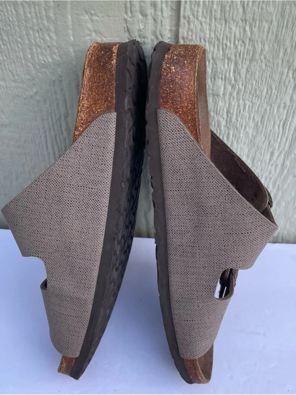 BIRKENSTOCK Paoillio Mens 9 W 11 Arizona Birkibuc Sandals Brown FLAW